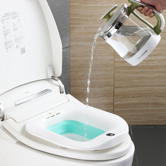 1Pc Foldable Postpartum Care Basin Sitz Toilet Seat Bidet Basin Battery Powered Toilet Bidet For Pregnant Postpartum Hemorrhoid Elderly Care 1400ML 47Oz