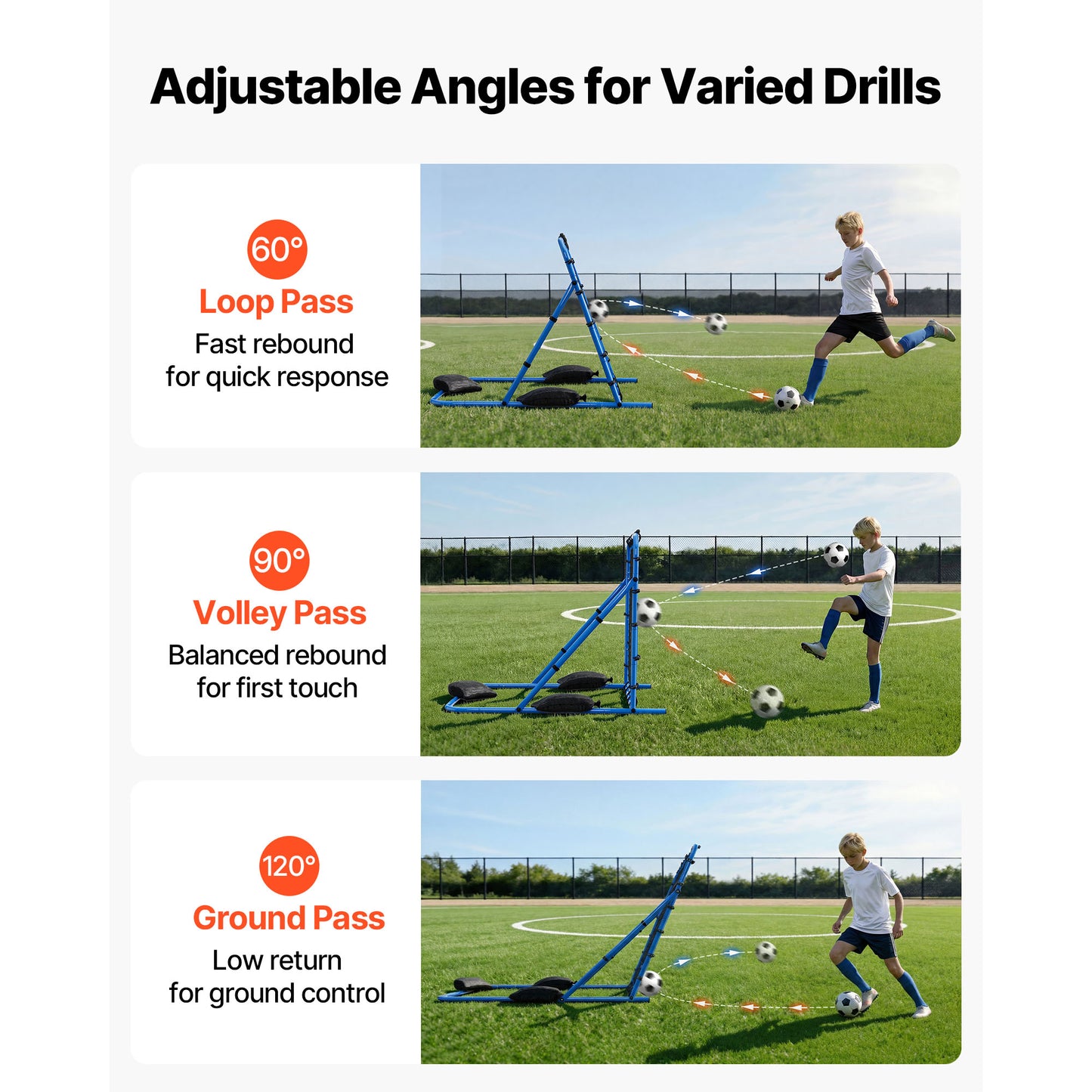 Filet Rebondisseur de Football - Angle Réglable