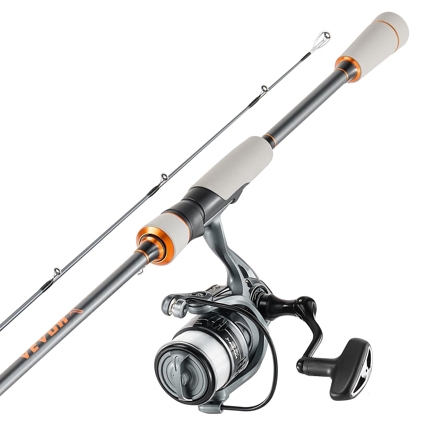 Rod And Fishing Reel Combo, IM6 Fiberglass & Carbon Fiber Spinning Rod And Reel Combo, Bass Fishing Pole With 6.5 Ft Two-Piece Rods, 6+1 Ball Bearings, Stainless Steel Guides With Ceramic Rings