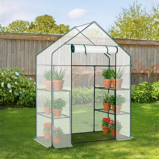 Mini Serre de Jardin avec Housse PE - 4 Étagères