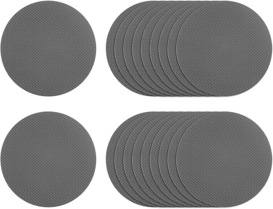 Bathroom round anti-slip sticker-gray-8cm-with black scraper-PEVA-12 pieces