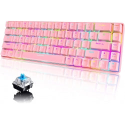 Professional Gaming Keyboard Mechanical Mini 68 Keys RGB LED Backlit For PC X Box