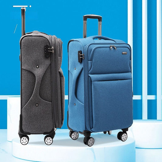 Valise en toile Oxford noire imperméable, grande capacité 30 pouces et cabine 20 pouces
