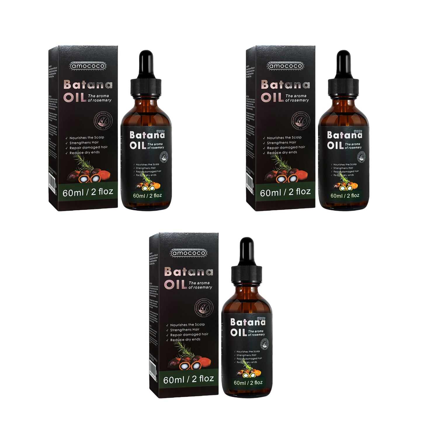 Only Supports Self Pickup With Waybill Amococo Batana Oil With Rosemary Cold Pressed Natural Hair Growth Oil, Nourishes Scalp, Repairs Damaged Hair, Reduces Split Ends, Boosts Hair Thickness &