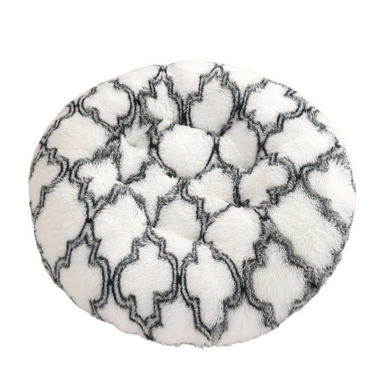 Round Pet Mat Dog Bed Plush Warm Sleep Dog Bed Cathouse Doghouse