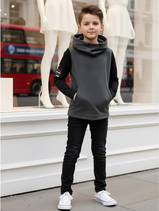 Boys Spring Hoodie Casual Sweatshirt Pullover Kids Streetwear Jumper Age 3 - 14Y