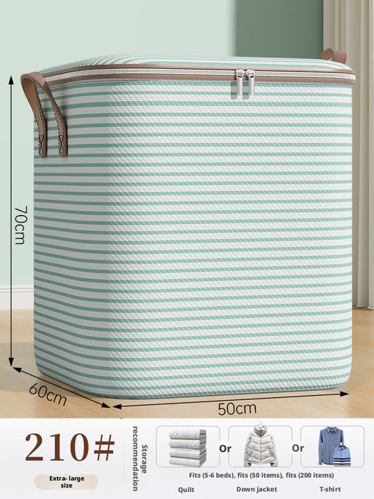 Quilt storage box-Green stripe-Huge size-65 * 60 *50-one pack