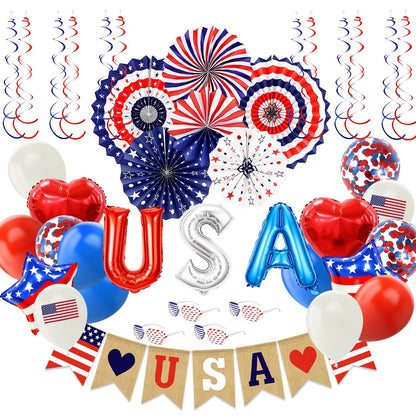 Kit Décoration Fête Patriotique - Ballons USA & Accessoires