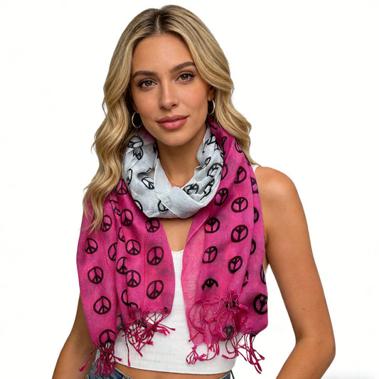 Hot Pink Semi Sheer Scarf , Delicate Drape For Warm Days,Office Appropriate Subtlety For Women Men