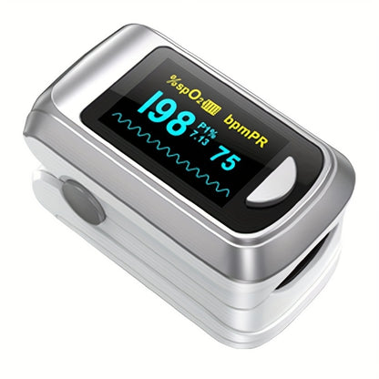 HEALTHTREE Pulse Oximeter Fingertip SpO2 Heart Rate Monitor - Blood Oxygen Saturation Monitor with LCD Display, Battery-Powered (AAA), Compact Design for Home, Travel & Aviation Use, Travel Health Tool, Modern Medical Device,