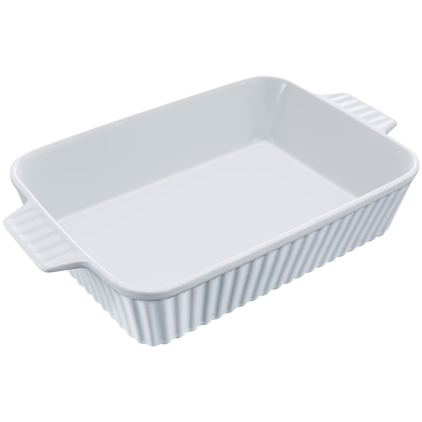 Ceramic Baking Dish, Large 9" X 13" Pan, Rectangular Bakeware With Double Handles, Oven Secure, Lasagna Pan, Casserole Dish Deep For Baking And Serving, Thanksgiving & Christmas Present, White