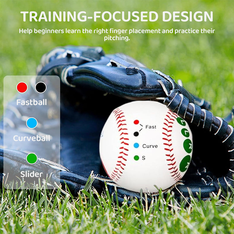 9 Inch Competition Training Baseball with Finger Placement Markers Games Practice Baseball Training Aid for Pitching