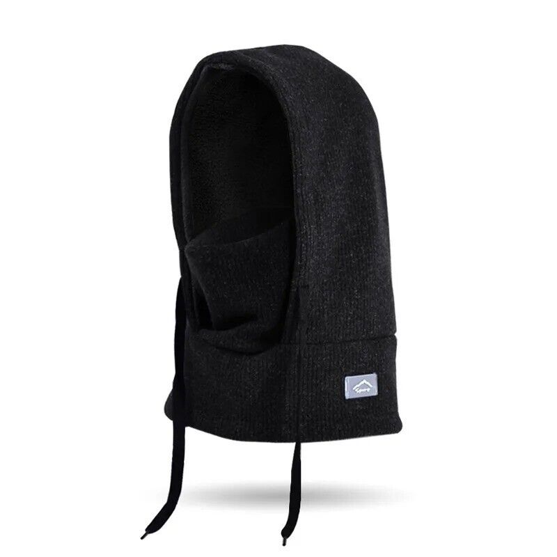 Kids Winter Balaclava Hat Fleece Ski Face Mask Snow Hood Neck Warmer Boys Girls--Black