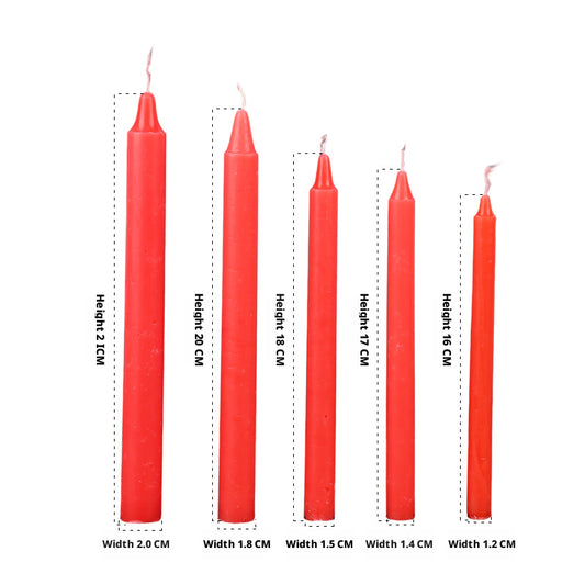 Red and white candle-2 * 20cm-red-10 pieces-1 pack