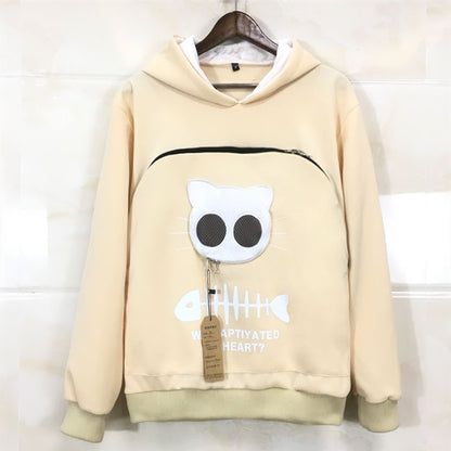 Cat Carrier Hoodie - Portable Pet Clothes for Walking, Cuddling, and Carrying Cats or Dogs