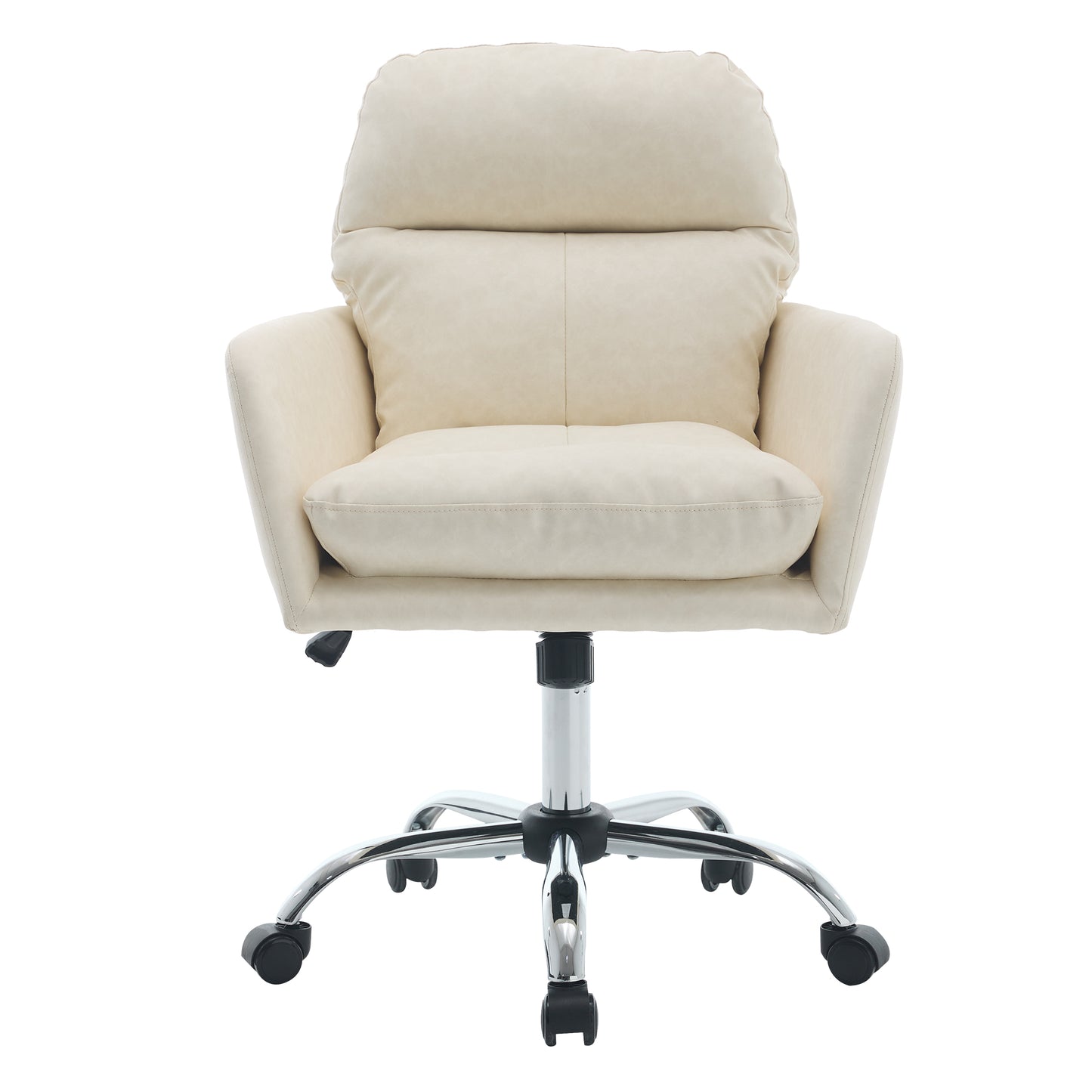 Tabouret Réglable en Hauteur Simili Cuir - Base Noire