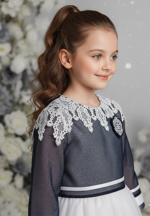 Girls Fashion Loose Fit Top & Dress Set Two-Piece Outfit - Spring
