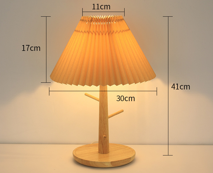 Pleated Vintage Lamp Nordic Bedroom Living Room Simple Modern Home Cozy Creative Bedside Lamp