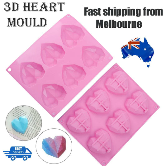 DIY 3D Fondant Mold Silicone Heart Shape Candy Cake Chocolate Mould Sugar Craft