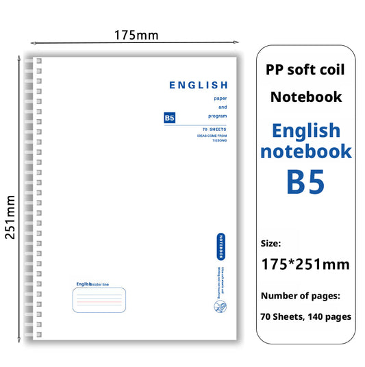 Soft coil notebook-English version-25.1 * 17.5 *1cm-1 copy