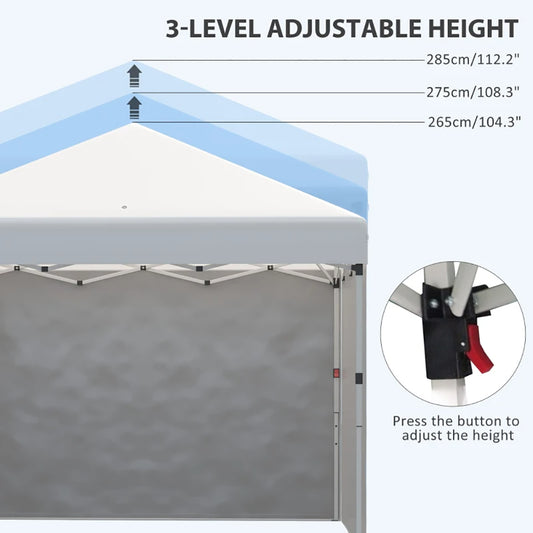Tonnelle pliante pop-up, hauteur réglable, tente de réception instantanée pour jardin et terrasse