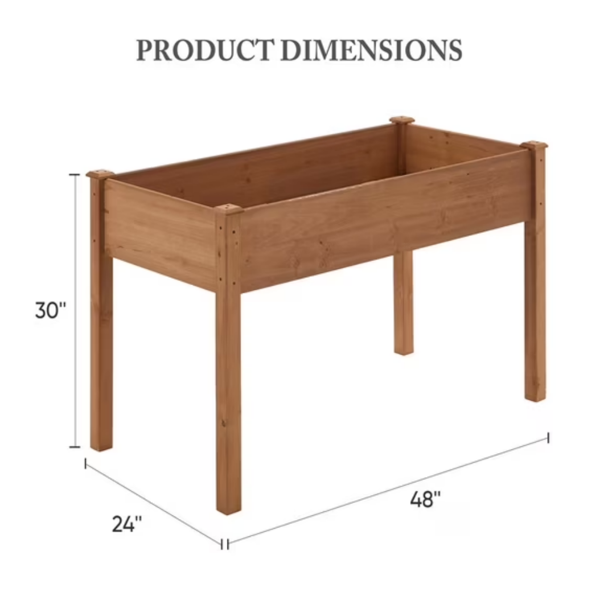 Bed - Cedar Planter With Non - Woven Liner, Bottom Drainage, 30 - Inch Height, 4