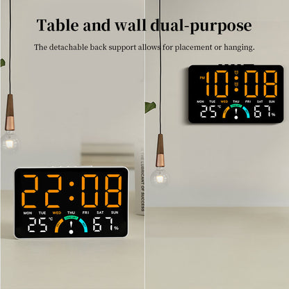 Digital Alarm Clock with Temperature & Humidity Display, Dual Alarm, Snooze