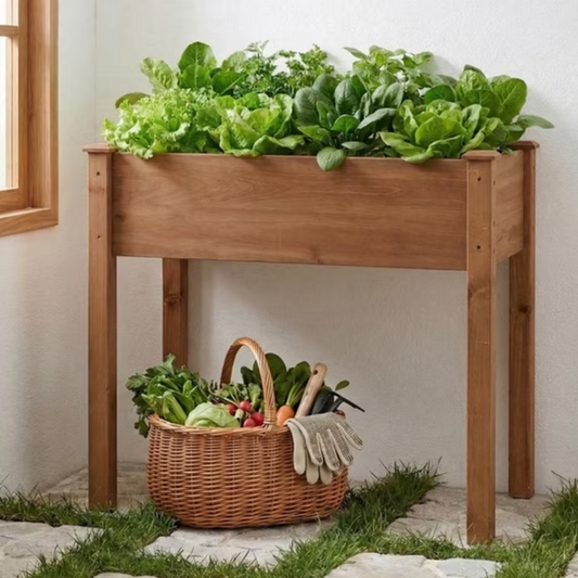 Bed - Cedar Planter With Non - Woven Liner, Bottom Drainage, 30 - Inch Height, 4