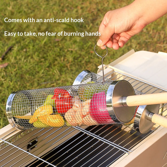 Portable Rotating Round Barbecue Grill Tube