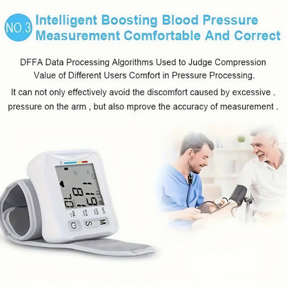 Wrist Blood Pressure Monitor, LCD Display, Audio Prompts, Adjustable Cuff, Irregular Heartbeat Detection, Easy To Use, Perfect For Elderly Care, For Medical And Home Use, Blood Pressure Monitor (without Batteries), Good Gift