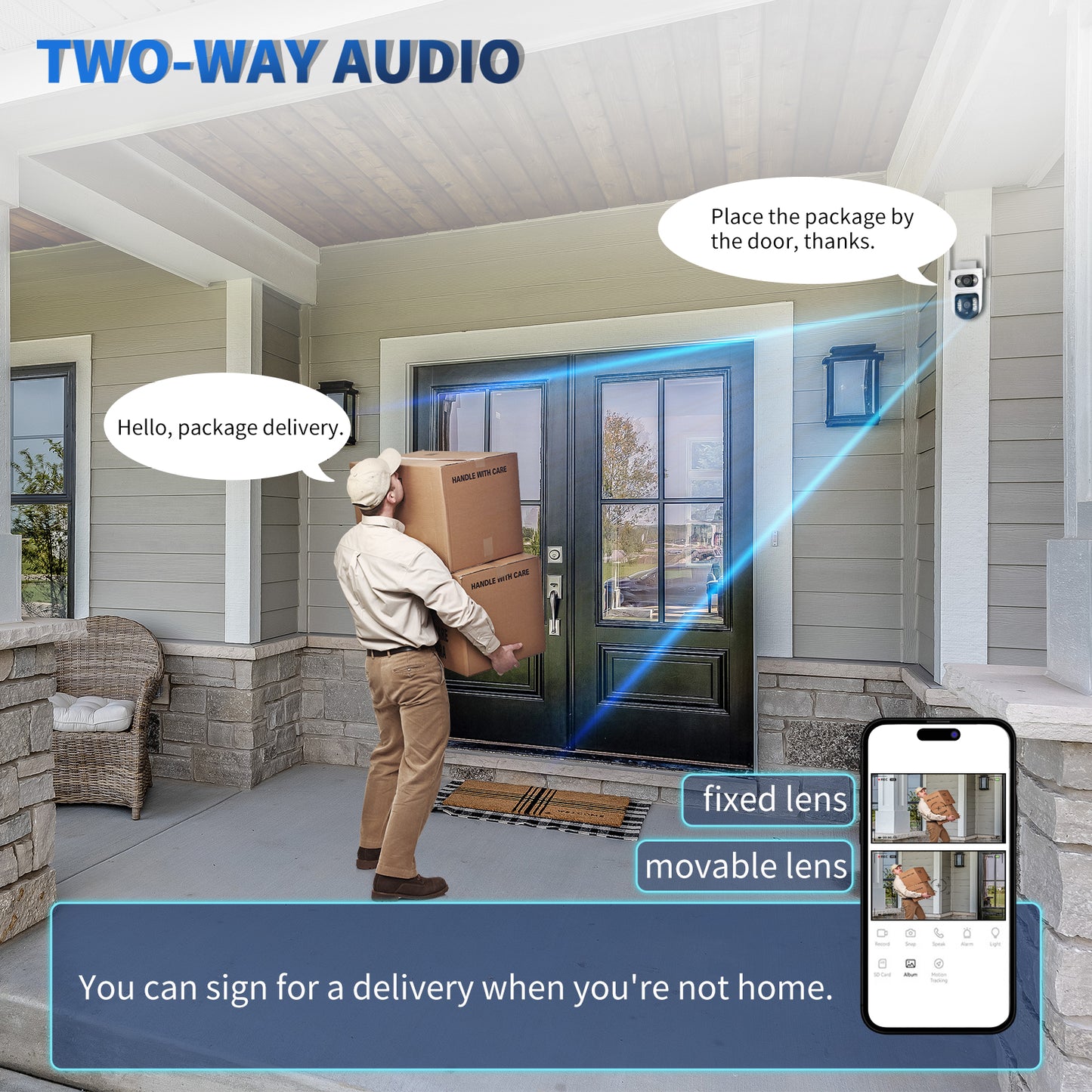 Dual - Lens Gun & Ball Linkage Security Camera, 1080P HD Night Vision WiFi Remot