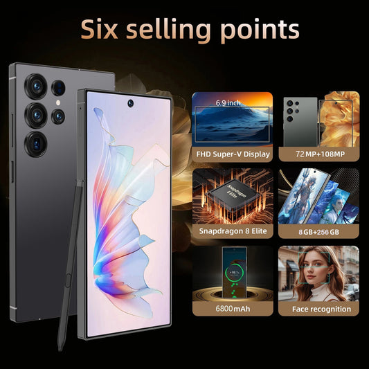 Smartphone C25 5G débloqué — 8 Go/256 Go, Android 14, 6800 mAh, écran 6,8"