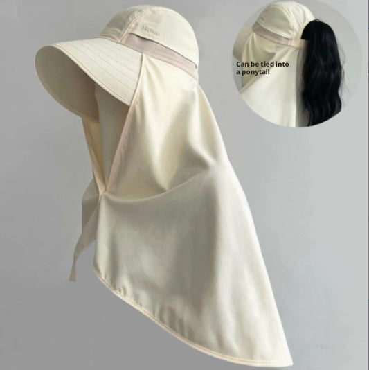 Neck protection sun hat-off-white-1 piece