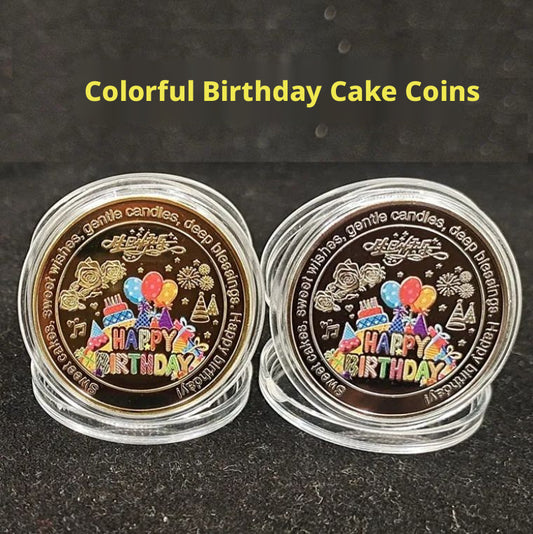 Colorful birthday coin decoration-gold-1 pack