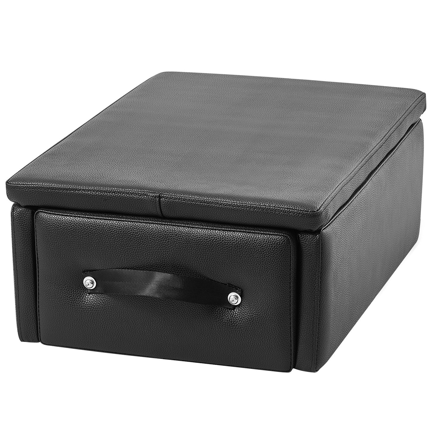 Pilates Box For Reformer, 25x17x9 In Pilates Reformers Sitting Box For Exercises, Premium PU And Wood Pilates Equipment Accessory, Improve Strength, Balance, Range Of Motion Home Gym, Black