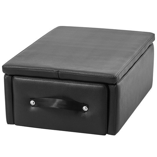 Pilates Box For Reformer, 25x17x9 In Pilates Reformers Sitting Box For Exercises, Premium PU And Wood Pilates Equipment Accessory, Improve Strength, Balance, Range Of Motion Home Gym, Black