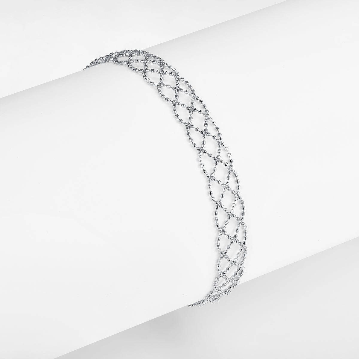 Bracelet Maille Ajourée Argent S925 Réglable