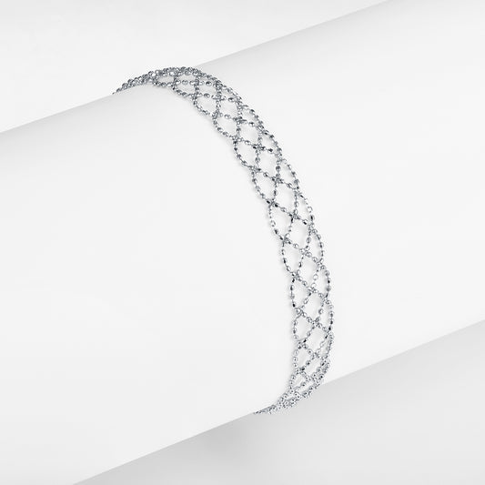 Bracelet Maille Ajourée Argent S925 Réglable