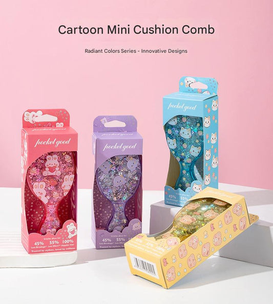 Comb Sequined Mini Air Cushion Comb Children's Fluffy Smooth Hair Comb Portable