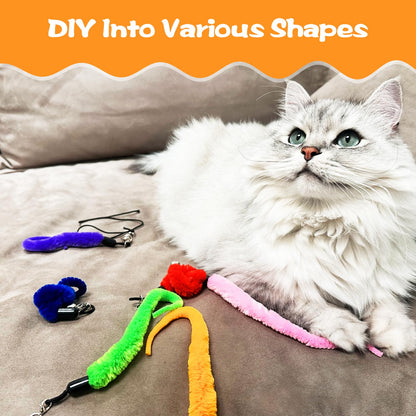 Recharge Vers en Peluche pour Canne à Chat (10 Pièces)