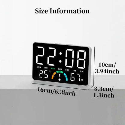 Digital Alarm Clock with Temperature & Humidity Display, Dual Alarm, Snooze