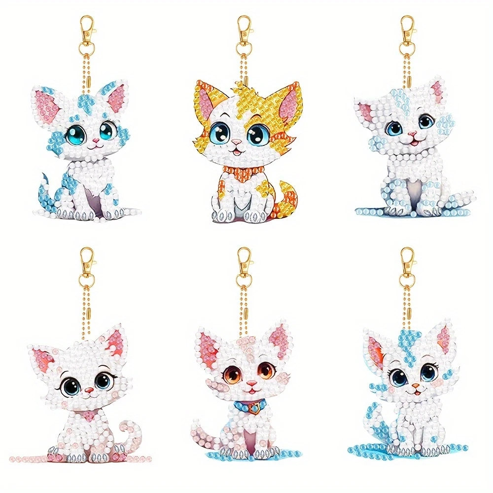 DIY Diamond Painting Keychain - Animal Pattern, DIY Decor, Diamond Painting Kit Craft Supplies, Handmade Mosaic Painting Keychain DIY Set For Beginners, Creative Handcrafted Gift Kit