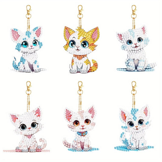 DIY Diamond Painting Keychain - Animal Pattern, DIY Decor, Diamond Painting Kit Craft Supplies, Handmade Mosaic Painting Keychain DIY Set For Beginners, Creative Handcrafted Gift Kit