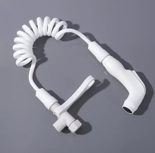 Toilet spray gun set-PP spray gun head +PE pipe +ABS bracket-white-1 set