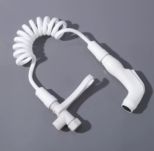 Toilet spray gun set-PP spray gun head +PE pipe +ABS bracket-white-1 set