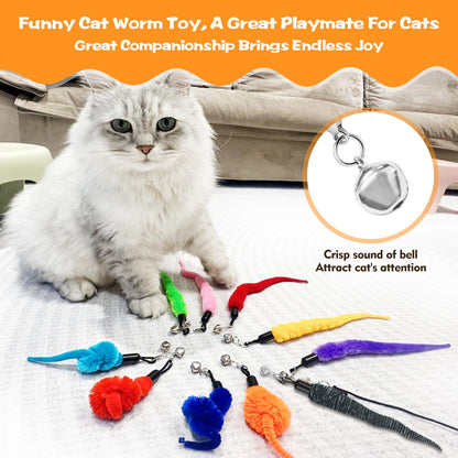 Recharge Vers en Peluche pour Canne à Chat (10 Pièces)