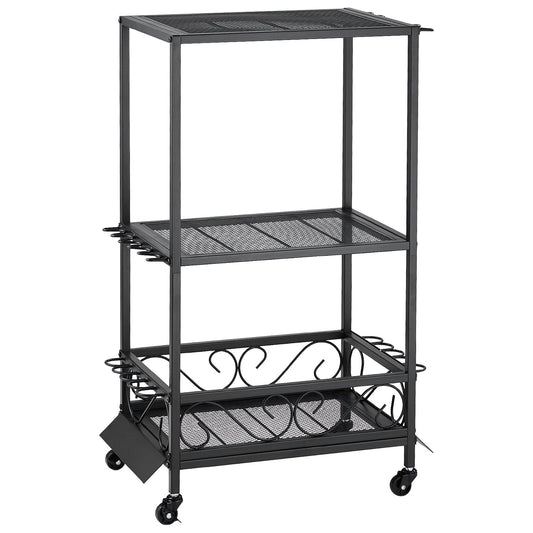 Fishing Rod Holder For 10-Rods, Mobile Fishing Pole Rack Cart With Wheels, Fish Gear Equipment Organizer For Garage Home Indoor Use, For Tackle Box Reel Accessories Storage, Gifts For Men
