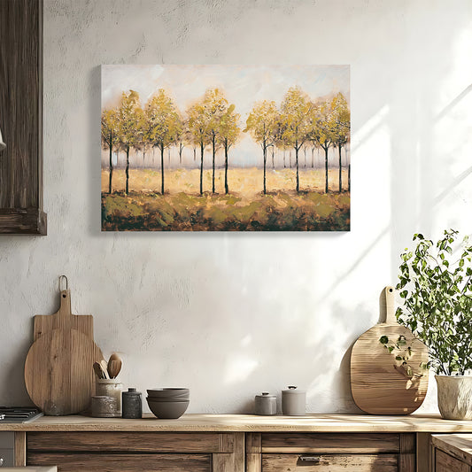 Framed Wall Art Decor Canvas Print Autumn Embellishments Plant Forest Abstract Tree Painting Picture Artwork Framed Wall Decor For Living Room Bedroom Living Room And Apartment 24x36 Inch