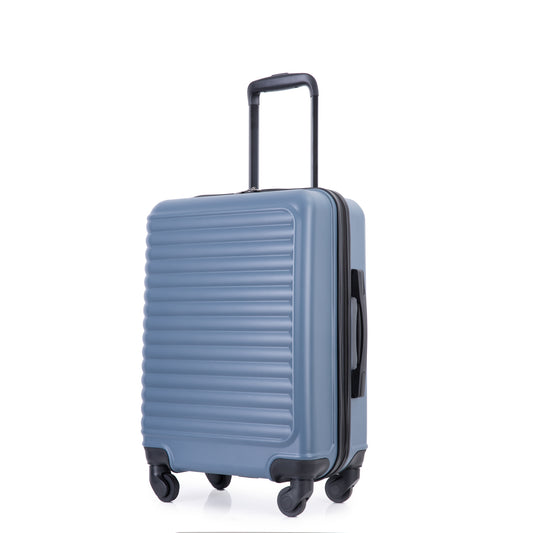 Valise cabine rigide ABS légère à roues, 20 pouces, bleu