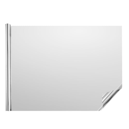 Window Privacy Film, One Way Window Tint, Privacy Mirror Reflective Film, Sun Blocking Heat Control Glass, Self-Adhesive, See Out Not In Window Film For Home And Office, Silver, 36 In X 49.3 Ft
